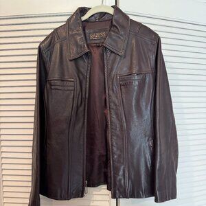 Guess Brown Leather Jacket